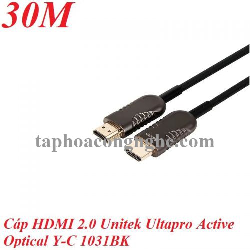 Unitek 97976 Y-C1031BK 4k 60Hz chuẩn 2.0 30M Màu Xanh Lam Cáp Hdmi sợi quang Ultrapro 30097976